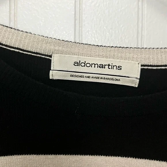 Aldo Martins Black and Cream Striped Top - Picture 2 of 6